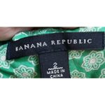 Banana Republic Banana‎ Republic Silk Halter Top Green White Print Sleeveless Blouse Photo 3