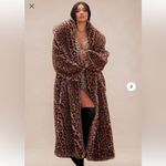 Dennis Basso Platinum Chic Leopard Print Faux Fur Coat 2X Photo 1