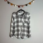Hunter Rails  Button Down Plaid Flannel White Ash Mint Photo 1