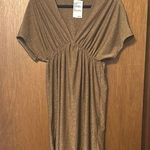 Velvet Torch  Gold Pleated Sheath Mini Dress Photo 0