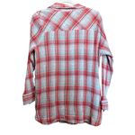 Soft Surroundings Top Womens Medium Multicolor Plaid Gauze Crinkle Blouse Photo 5