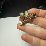 Miracle Orange Rhinestone Scottish Thistle Brooch Pin Gold Tone Signed Photo 7