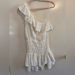 Glam White One-Shoulder Ruffle Dress Photo 1