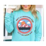 Jadelynn Brooke  - Ain`t No Mountain High Teal Blue Crewneck Sweatshirt Small Photo 5
