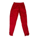 Pretty Little Thing Women's Red Cargo Jogger Pants Size 6 Casual Elastic Waist Photo 3
