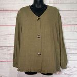 Umgee Boutique Sage Linen Top | Women’s Small Photo 0