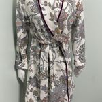 Anthropologie  Floreat Brushed Fleece Robe Women’s Size XS/S Cream Paisley Floral Photo 5