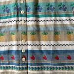 Cabin creek NEW  Vintage Novelty Fruit Stripe Button Down Top Womens Small cotton Photo 6