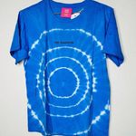 One Teaspoon  Blue Hand Dyed Logo Organic Crew Tee Shirt Size Medium NWT Photo 2