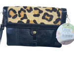 The Sak NWT The Pax Leather Leopard Print Wristlet Wallet Clutch Animal Pattern Photo 0