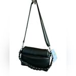 Pixie Mood Women's Black Nappa Leather Shoulder Bag Adjustable Strap Photo 9