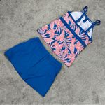 Lands' End Lands’ End Tummy Control Keyhole High Neck Tankini 14DD & Skirt Tropical Blue 14 Photo 2