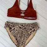 Topshop NWT Animal Print High Cut Bottom - Beachsissi Swim Top 2-PC Bundle L Photo 0