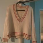 Marine layer  Adalyn sweater in cream with pink and neutral accent stripes Photo 3