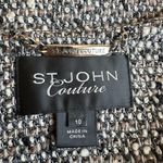 St. John  Couture Tweed Wool Blend Blazer Black White Jacket Chain Trim Career Photo 8