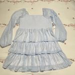 Madden NYC blue gingham triple ruffle smocked peasant dress size XXL Photo 0