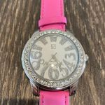 NY&CO Bright Pink Leather Band Watch w/ Rhinestone Face Photo 2