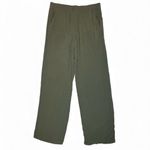 Three Dots Olive Green Wide-Leg Pants pull on elastic waist scandi girl comfort Photo 2