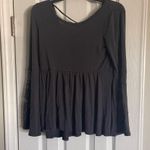 American Eagle Soft And Sexy Cray Boho Bell Sleeve Lace Tie Up Back Shirt SZ S Photo 1