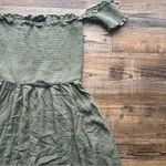 Lulus  Womens Sage Green Off The Shoulder Mini Dress With Leg Slits Size Small Photo 1