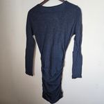 Lanston Dress Ruched Henley Long Sleeve Mini Navy Blue Casual Neutral Comfy Size M Photo 5
