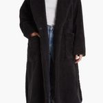 UGG  Alesandra Faux Fur Wrap Coat Jacket Belted Luxury Satin Lined NEW Tags Photo 3