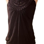 Derek Heart Boho Crotchet Black Tank Photo 0