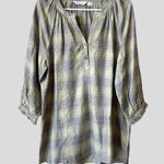 Caffe Marrakesh Jasper Plaid Popover Blouse Green Size M Photo 0
