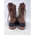 Green Forest Women's Rain‎ Boots Navy Brown Flannel Lining Size 7 Photo 3
