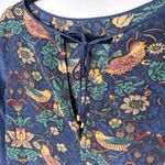 Club Monaco Silk Long Sleeve Bird & Floral Print Mini Dress Size 0 Wearable Art Photo 5