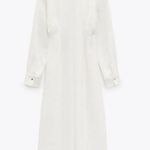 ZARA Collard MIDI Shirt Dress Photo 1