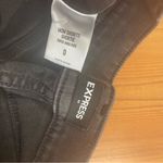 EXPRESS  Super High Rise Mom Shortie Black Denim Jean Shorts Size 0 Rolled Hem Photo 6
