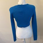ZARA NWT  Blue Ruched Cut Out Knit Top Photo 7
