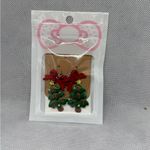 Handmade Red Bow Christmas Tree Earrings Photo 2