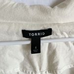 Torrid  Womens Studio Linen Blazer Ivory 2 Button Plus Size Shirt 4X Photo 2