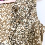 Y2K Womens Babydoll Top Size L Green Beaded Boho Floral Forest Fairy Goblincore Size L Photo 3