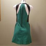 Sea New York‎ Womens Colorblock Sleeveless Leather Trim Dress Green Black Size 2 Photo 3