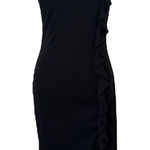 Gunne Sax Jessica McClintock  Black Dress Size 7‎ Ruffles Split Feminine Chic y2k Photo 0