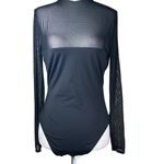 SER.O.YA Brandi Bodysuit in Black Large New Womens Long Sleeve Mesh Top Photo 4
