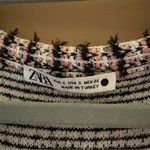 ZARA  Tweed Textured‎ Midi Dress cardigan pink black Size small Photo 4