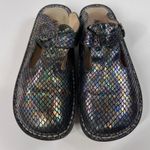 Alegria ALG-715 Mary Jane Clogs Women's 41 Black Iridescent Leather Comfort Photo 2