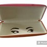 Kate Spade pink and orange gold logo sunglasses eyeglasses clamshell case Photo 0
