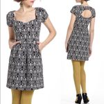Anthropologie Deletta Black White Cutout Back Mini Dress A-Line Short Sleeve S Photo 1