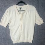 Talbots ‎ Woman Size XL Beige Knit short sleeve V Necktie elegant Shirt Photo 0