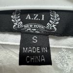 A.Z.I Lace Sheer Button Front White Denim Jacket WOMENS S Photo 5