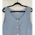 Passports Women Blue Sleeveless Button Front Embroidery Fit & Flare Dress Size L Size L Photo 4