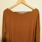 Piko 1988 Loose Fit Long Sleeve Top-Medium-Bamboo Blend-Boat Neck-Mustard-Soft Photo 2