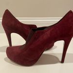 BCBGeneration  Burgundy Red Suede Heeled Pumps Bootie Shoe Size 9.5 Photo 2