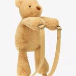 Jellycat Smudge Bear soft woven backpack 43cm Photo 0