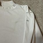 Alo Yoga  Mock Neck Sweatshirt Fleece Pullover Light Tan Casual Lounge Photo 2